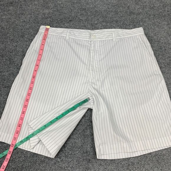 PGA Tour Short Mens 38 White Pinstripe Moisture Wicking Performance Golf Chino - Picture 6 of 11